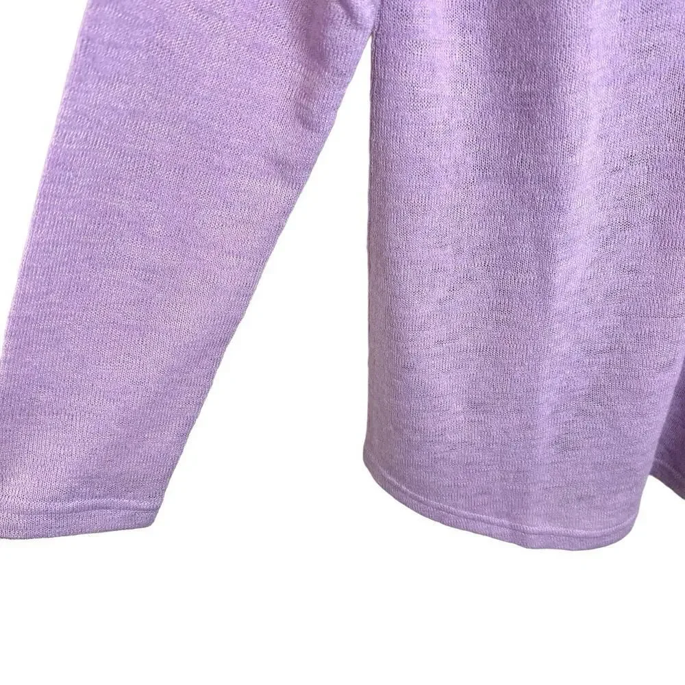 Soft Surroundings Women’s Zipper Accent Popover Lightweight Lilac Sweater Sz M